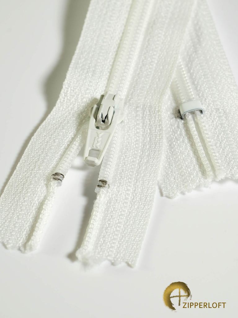 Separating Zipper-501 White/Aluminum