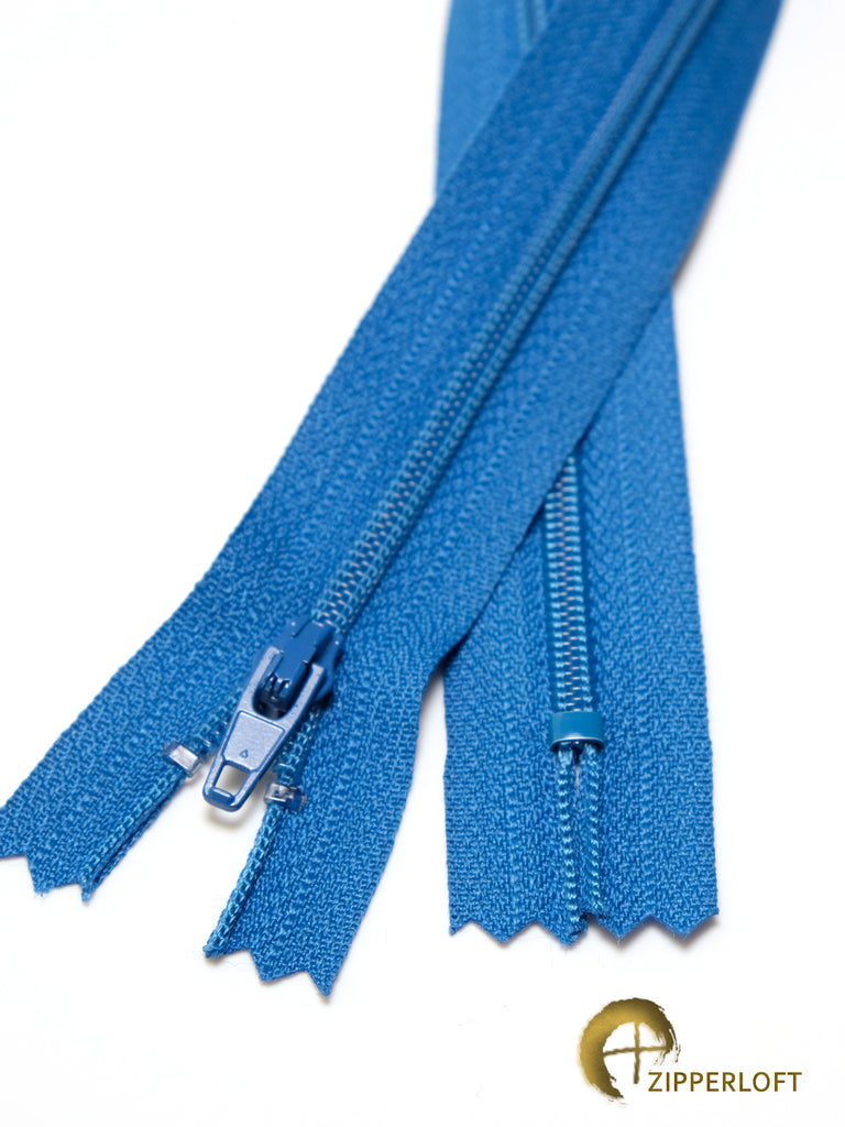 Zenith 8-inches Zip Set of 10 Blue Synthetic Open-ended Zipper